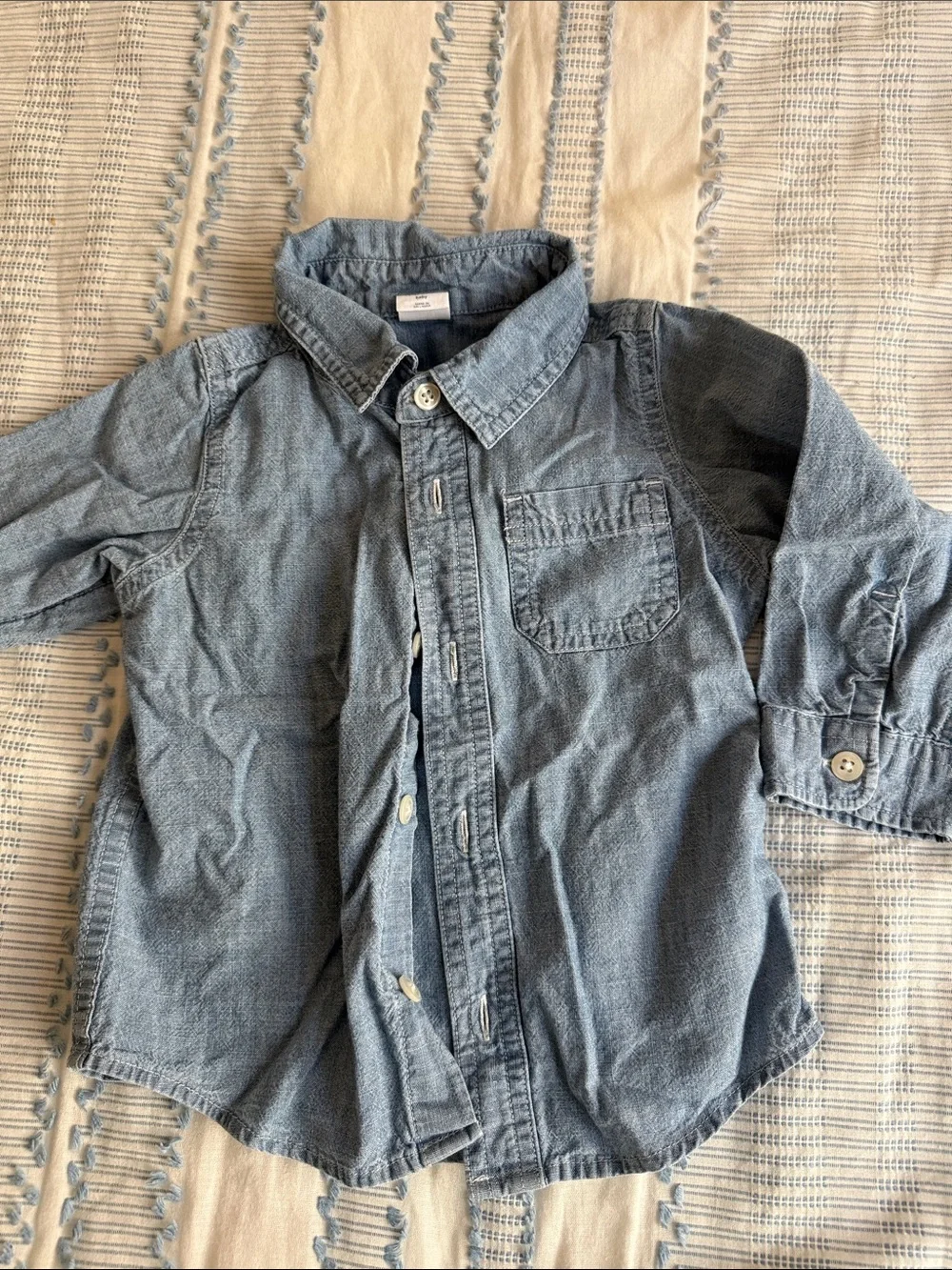 GAP Light Blue Kids Denim Button-Down Shirt
